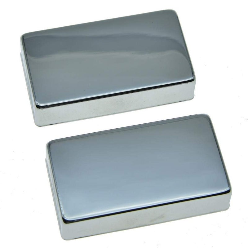 KAISH Set of 2 Sealed Humbucker Guitar Pickup Covers Brass Humbucker Pickup Cover No Holes Chrome - Image 2